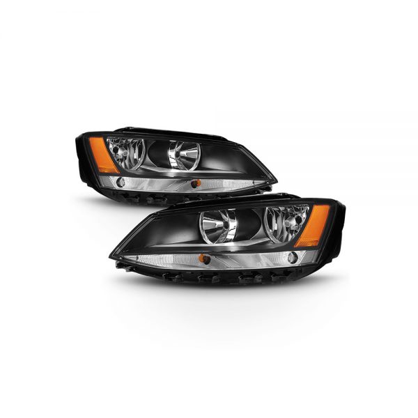 Fit Black 2011-2018 Volkswagen VW Jetta Sedan چراغهای جلو چراغهای جایگزین L + R